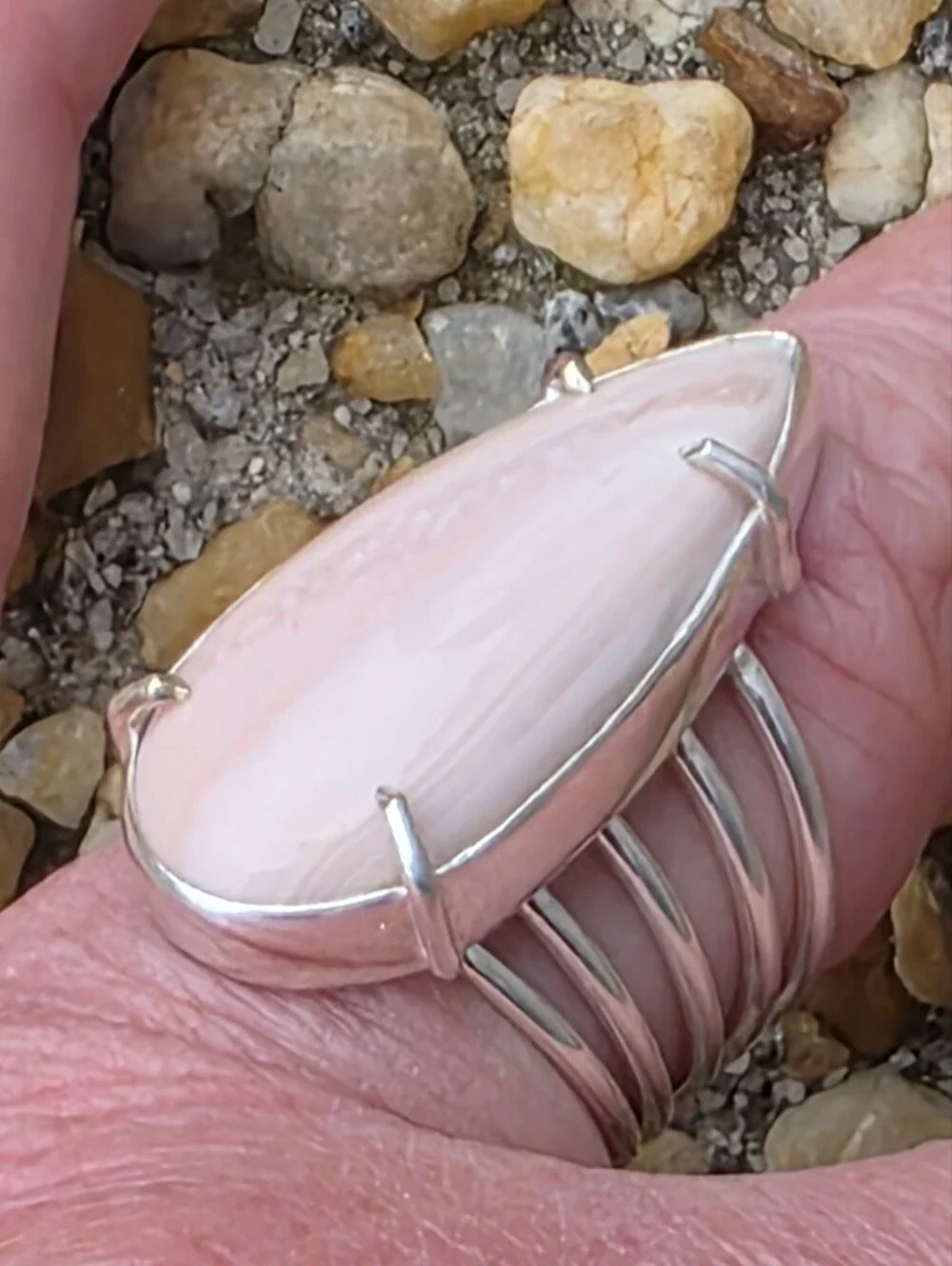 Pink Opal Gemstone Ring In 925 Sterling Silver (7)